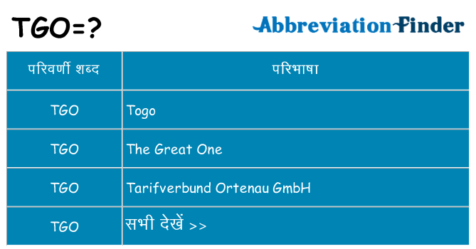 tgo का क्या अर्थ है