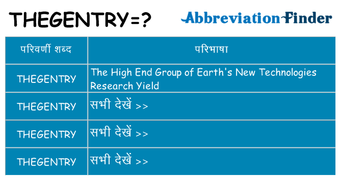 thegentry का क्या अर्थ है