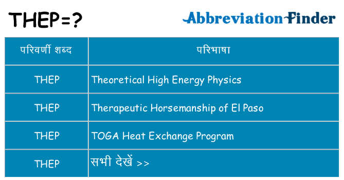 thep का क्या अर्थ है
