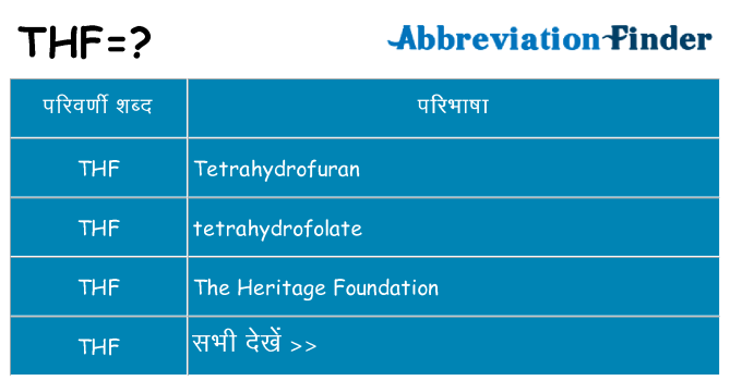 thf का क्या अर्थ है