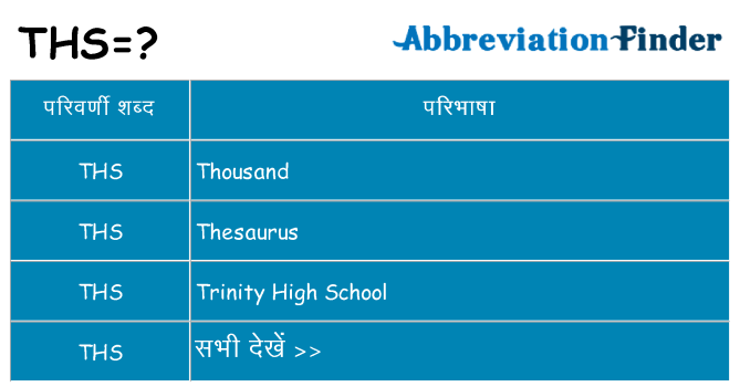 ths का क्या अर्थ है