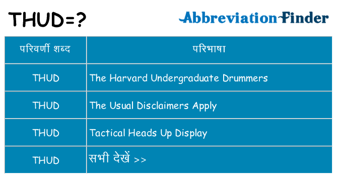 thud का क्या अर्थ है