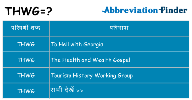 thwg का क्या अर्थ है