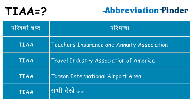 tiaa का क्या अर्थ है