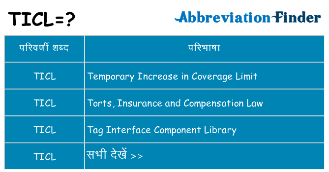 ticl का क्या अर्थ है
