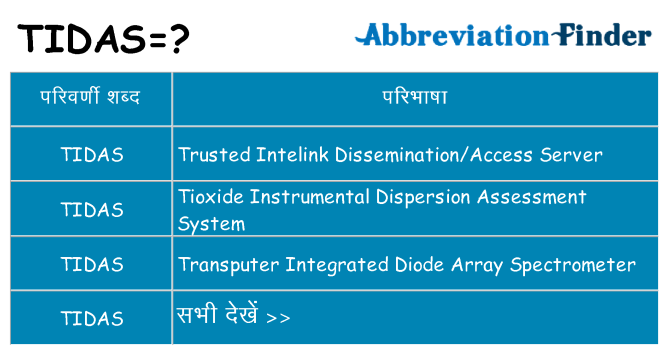 tidas का क्या अर्थ है