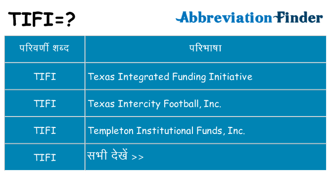 tifi का क्या अर्थ है