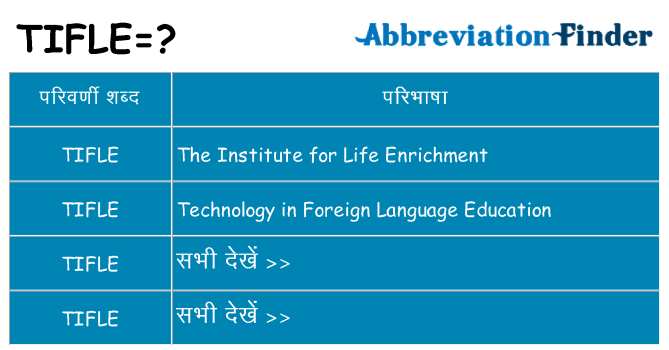 tifle का क्या अर्थ है