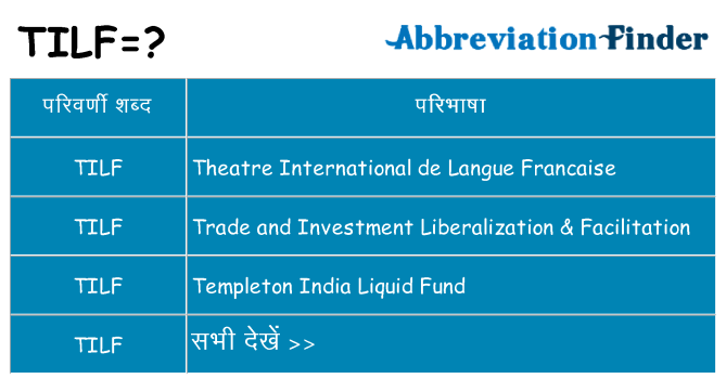 tilf का क्या अर्थ है