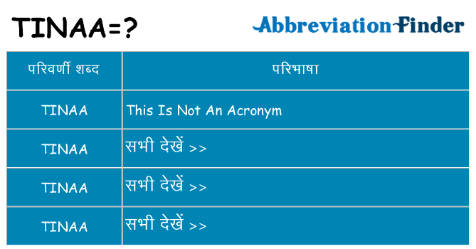 tinaa का क्या अर्थ है
