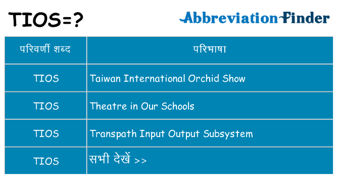 tios का क्या अर्थ है