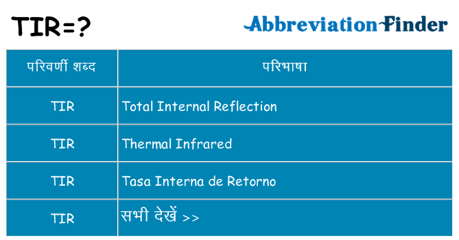 tir का क्या अर्थ है