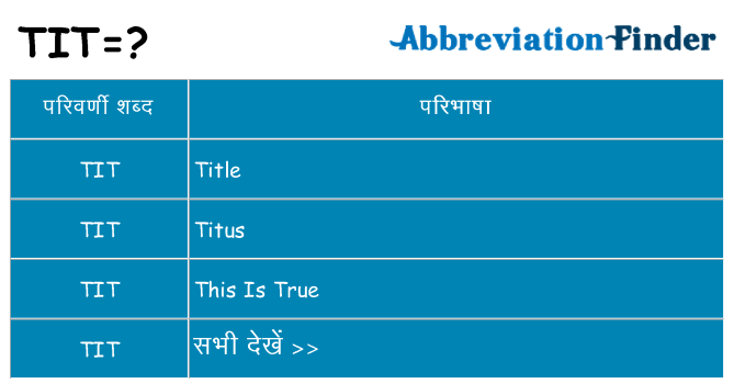 tit का क्या अर्थ है