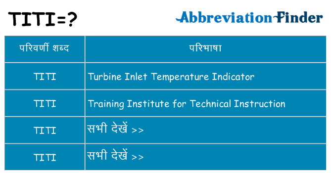 titi का क्या अर्थ है