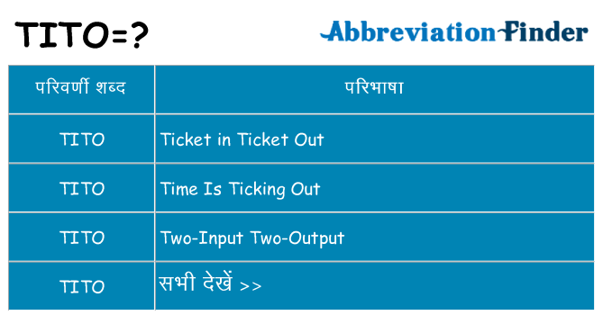 tito का क्या अर्थ है