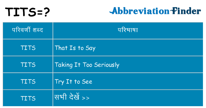 tits का क्या अर्थ है