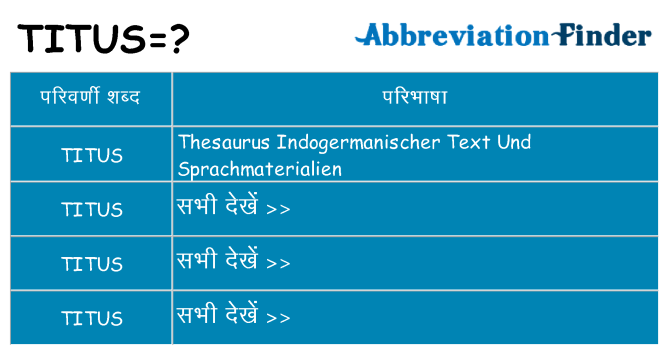 titus का क्या अर्थ है