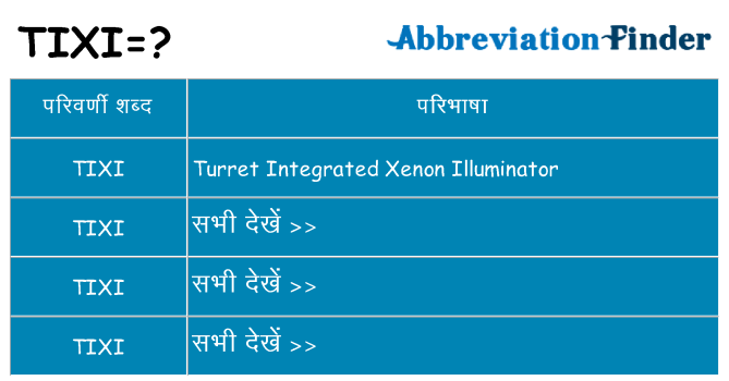 tixi का क्या अर्थ है