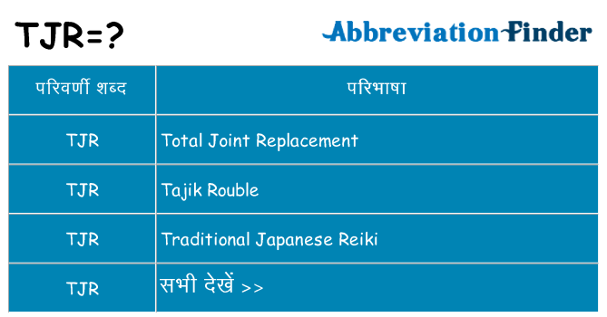 tjr का क्या अर्थ है