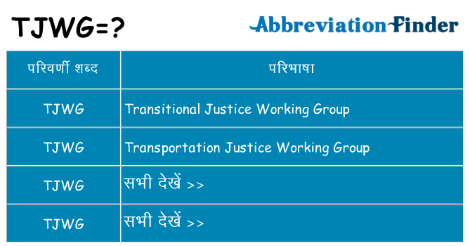 tjwg का क्या अर्थ है