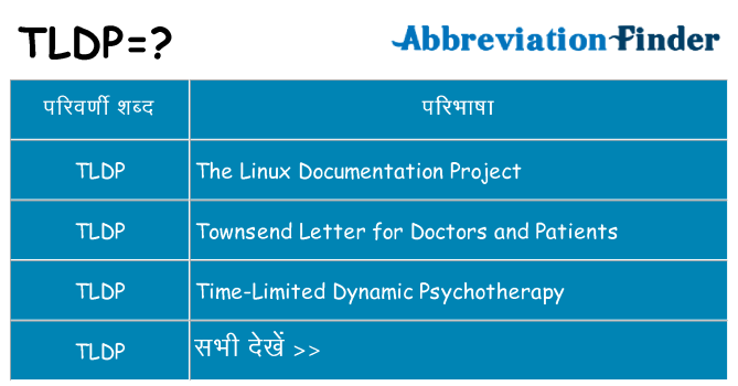 tldp का क्या अर्थ है