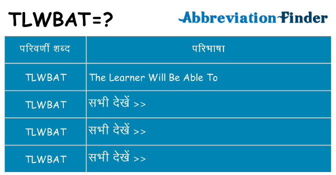 tlwbat का क्या अर्थ है