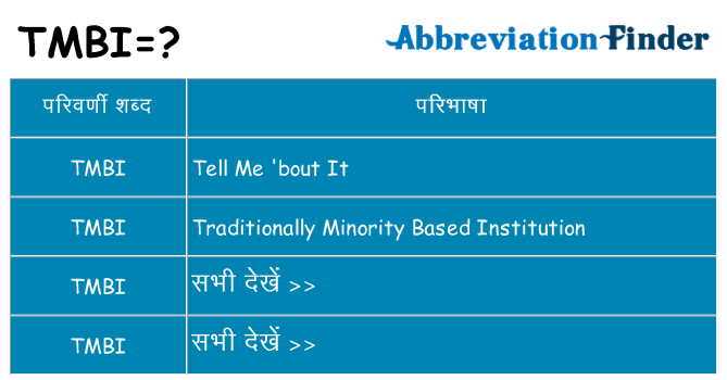 tmbi का क्या अर्थ है