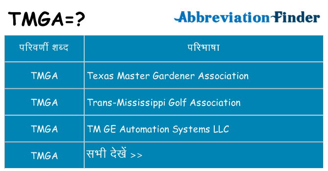 tmga का क्या अर्थ है