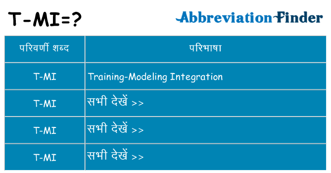 t-mi का क्या अर्थ है