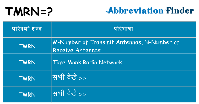 tmrn का क्या अर्थ है