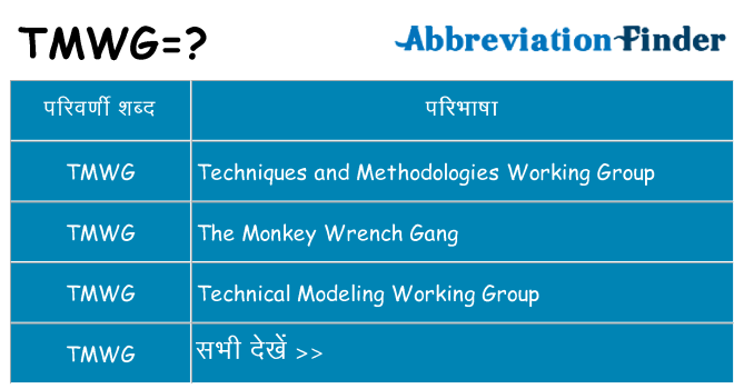 tmwg का क्या अर्थ है