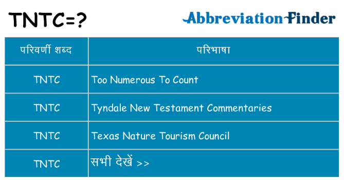 tntc का क्या अर्थ है