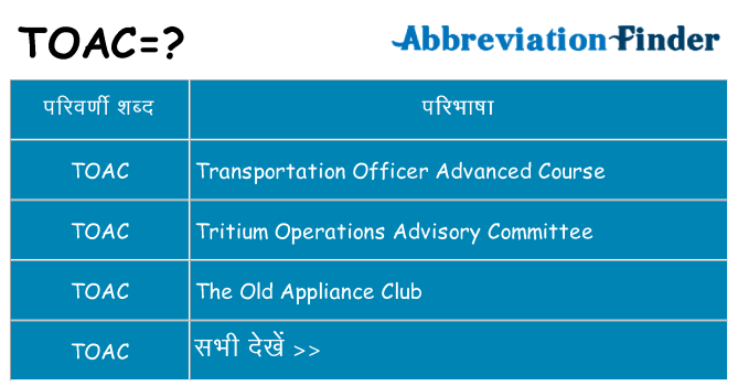 toac का क्या अर्थ है