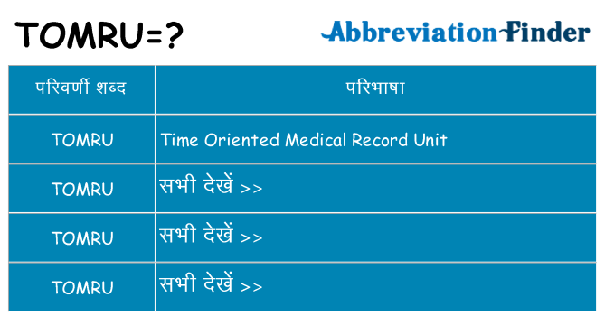 tomru का क्या अर्थ है