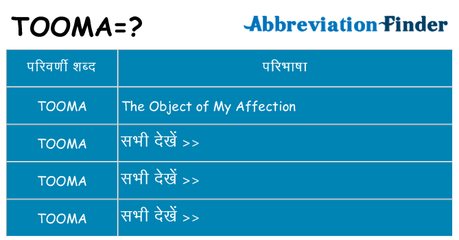 tooma का क्या अर्थ है
