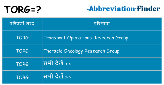 torg का क्या अर्थ है