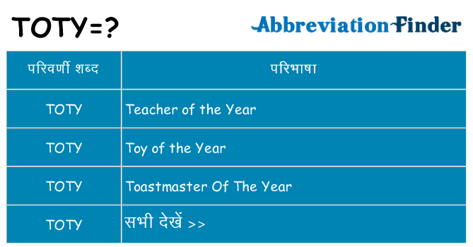 toty का क्या अर्थ है