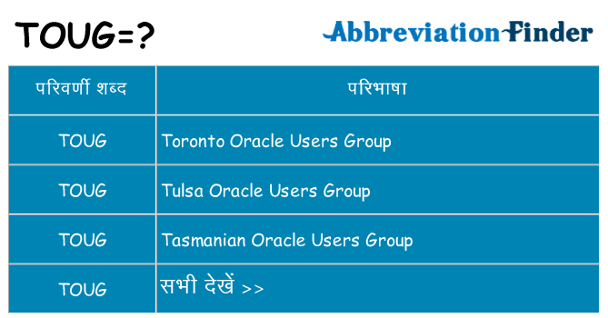toug का क्या अर्थ है