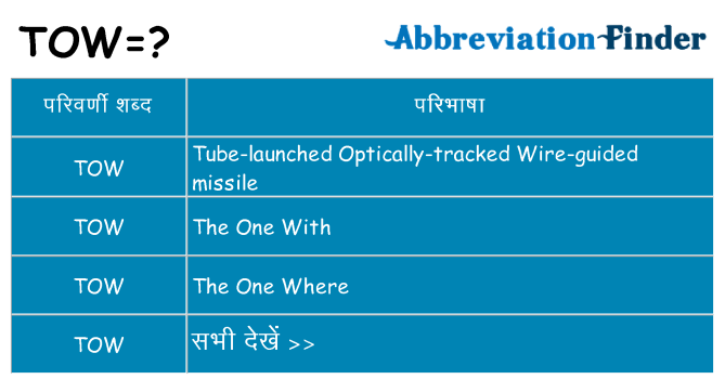 tow का क्या अर्थ है