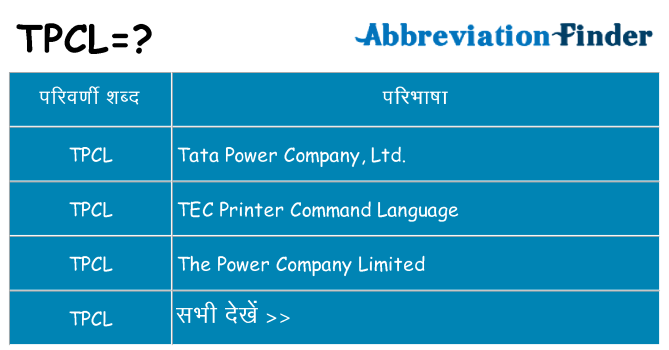 tpcl का क्या अर्थ है