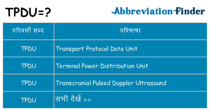 tpdu का क्या अर्थ है