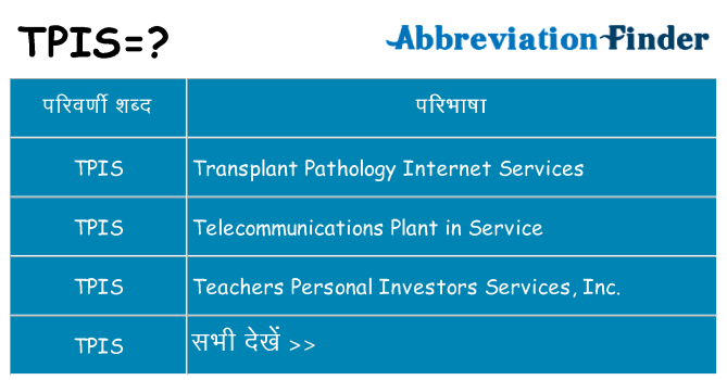 tpis का क्या अर्थ है