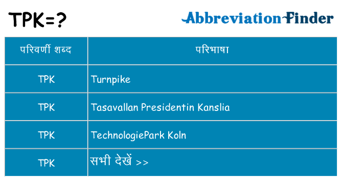 tpk का क्या अर्थ है