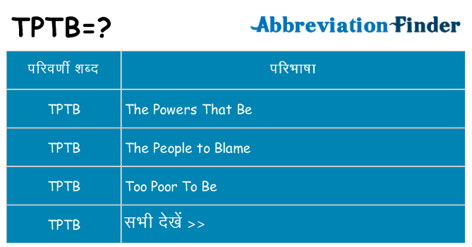tptb का क्या अर्थ है