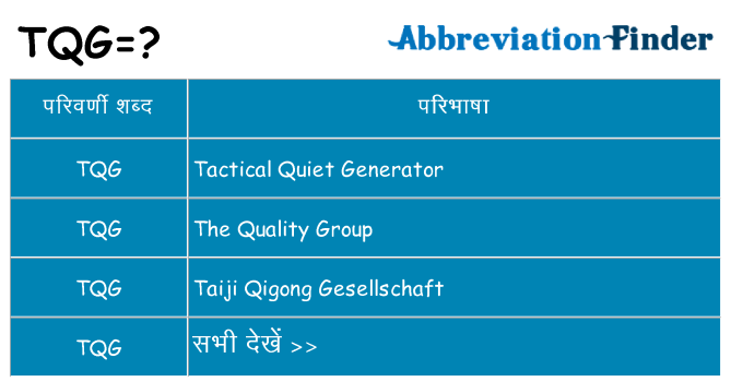 tqg का क्या अर्थ है