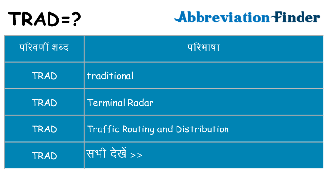 trad का क्या अर्थ है