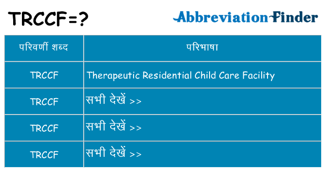 trccf का क्या अर्थ है