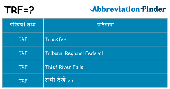 trf का क्या अर्थ है