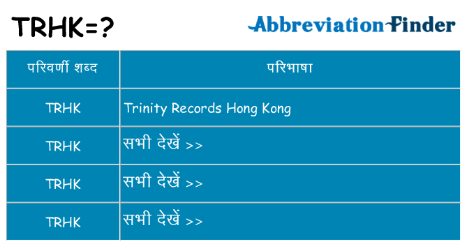 trhk का क्या अर्थ है
