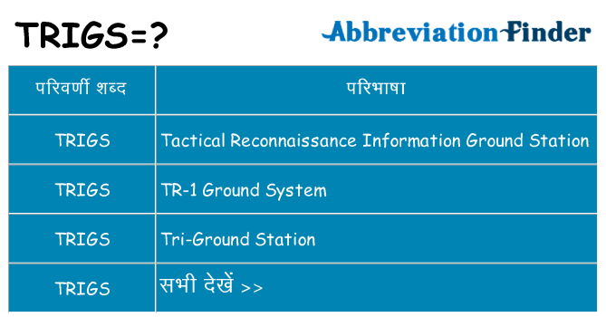 trigs का क्या अर्थ है